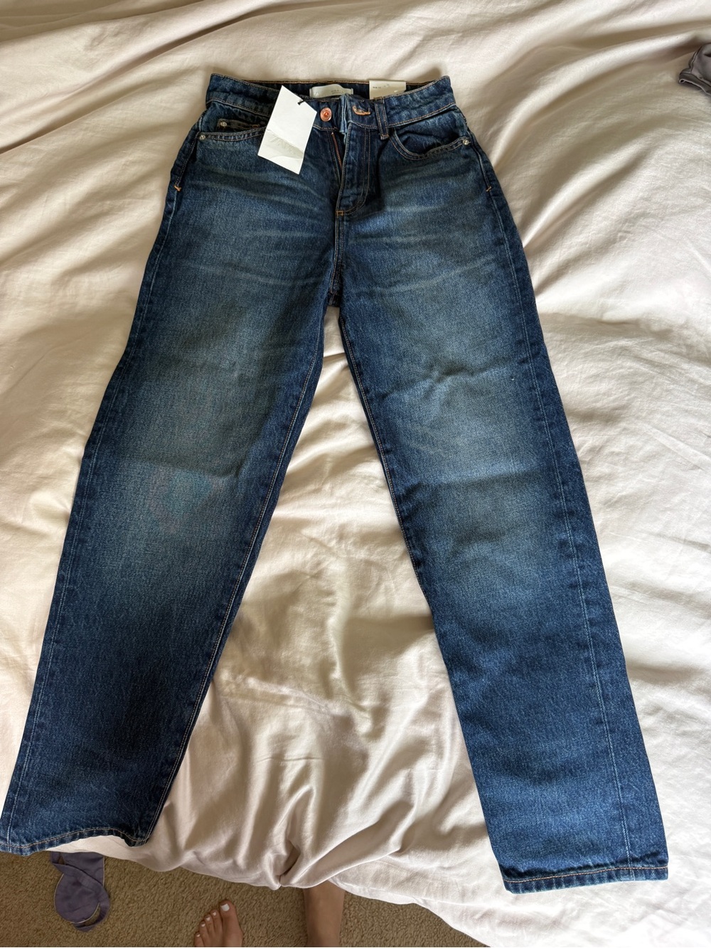 Zara Dark Blue Boyfriend Jeans